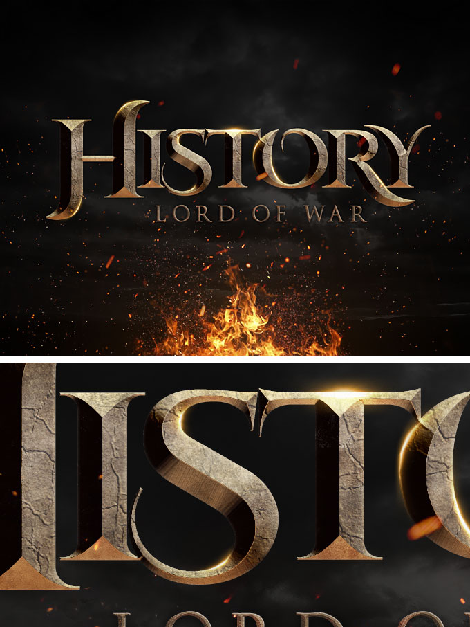 史诗电影海报文字特效PS图层样式